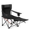 2 Pack 2-in-1 Camping Chair Reclining, Lightweight Folding Camping Chair with Adjustable Backrest & Removable Footrest