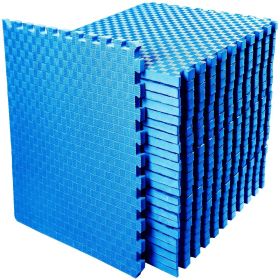 Jigsaw Sports Mat With EVA Foam Interlocking Tiles For Gymnastics And Home Gym Floor Protection, Various Sizes And Colours (Option: Blue 1inch 18Pieces)