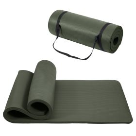 Yoga Mat, One Inch Thickened High-density Practice Mat, Tear-resistant Practice Yoga Mat With Straps, Suitable For All Kinds Of Yoga Practice (Option: Green Jasper)