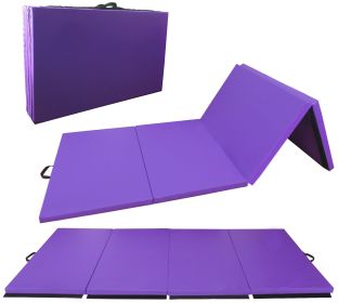 Folding Aerobics Mat, Extra Thick High-density Gymnastics Mat, Tear-resistant Aerobics Mat For Mixed Martial Arts, Stretching, Gymnastics (Color: Purple)