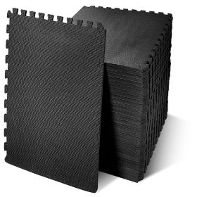Jigsaw Sports Mat With EVA Foam Interlocking Tiles For Gymnastics And Home Gym Floor Protection, Various Sizes And Colours (Option: Black Half inch 36Pieces)
